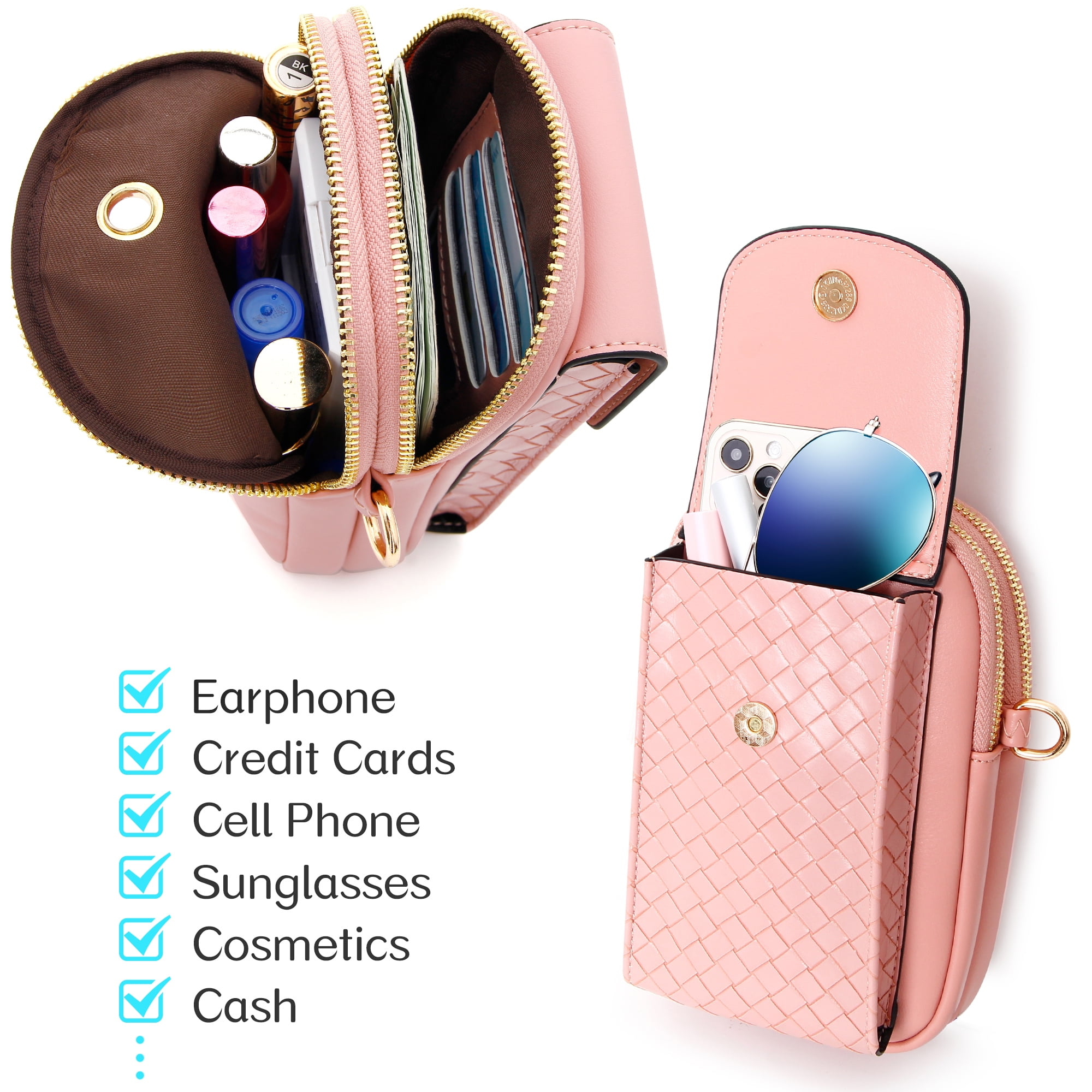 Badiya Small Crossbody Phone Bags for Women with Card Slots, Women Phone Purse Wallet Phone Bag
