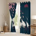 thumbnail image 3 of Feelyou Chinese Crane Animal Blackout Curtains Set of 2 (52x84 Each), Tokyo Cherry Blossoms Window Curtains, Japanese Artwork Style Curtains and Drapes, Blackout Curtains Room Decor, 3 of 6