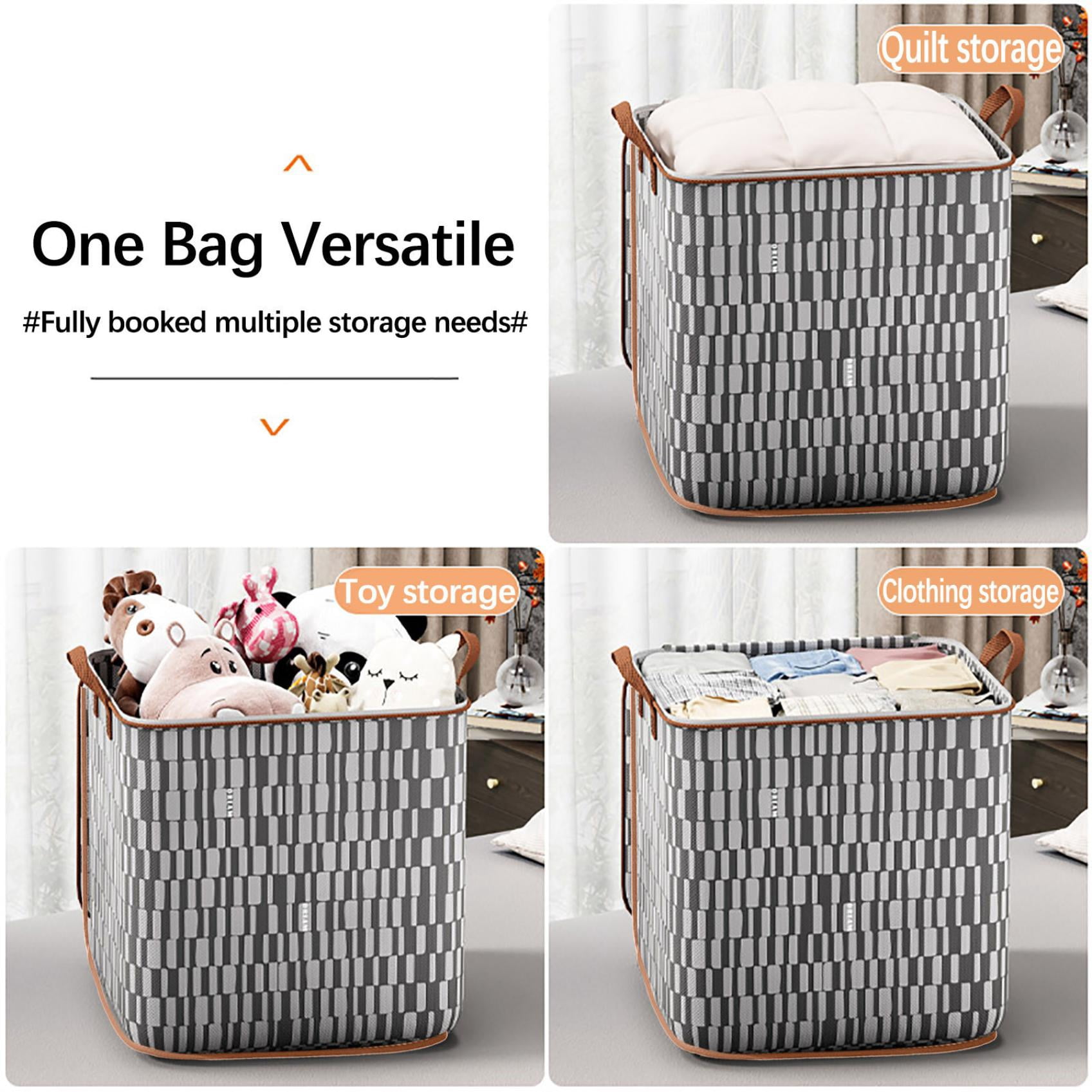 CSEONE Clearance Storage Bins with Lids Non-woven Zipper Storage Bag Foldable Moving Quilt Storage Basket Travel Large-capacity Clothing Storage Bag Organizers for Pillows Blankets Storage