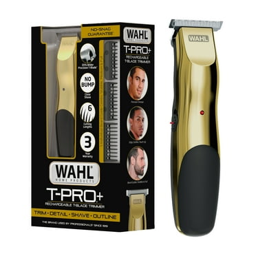 Wahl T-Pro Plus, USB Rechargeable Battery Trimmer, Gold with Rubber Grips - 3028171