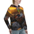 thumbnail image 6 of Daiia Lizard With Sunglasses Sunset Pattern Women's Fashion Hoodies & Sweatshirts with Kangaroo Pocket Hooded Sweatshirt with Eye-catching Drawstrings-XX-Large, 6 of 7