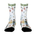 thumbnail image 2 of Funny Casual Cotton Socks for Men Women，Christmas Watercolor Nutcracker Xmas Cartoon Unisex Novelty Printed Crew Hiking Socks, 2 of 6