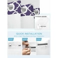thumbnail image 5 of No Hook Cloth Fabric Shower Curtain with Snap in Liner, Purple Moroccon Waterproof Shower Curtains Set with See Through Top Window, Country Chic Ethnic Minimalist Motifs Bath Curtains Shower 60"x72", 5 of 6