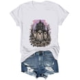 thumbnail image 6 of Women Multicolor Halloween Graphic Print Short Sleeve Crew Neck T-Shirt, Soft Loose Basic Casual Blouse Tops for Daily Autumn Wear and Holiday Party Dressing S White, 6 of 8