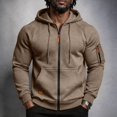 thumbnail image 5 of Men Zip Up Hoodie Full Zip Sweatshirt Jacket, Drawstring Hood Pockets Athletic, Casual Winter Coats, 5 of 7