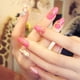 thumbnail image 1 of Decoración de uñas, 24 unidades/caja, patrón de rejillas, puntas de uñas rosas, uñas artificiales falsas, experiencia incomparable, 1 of 8