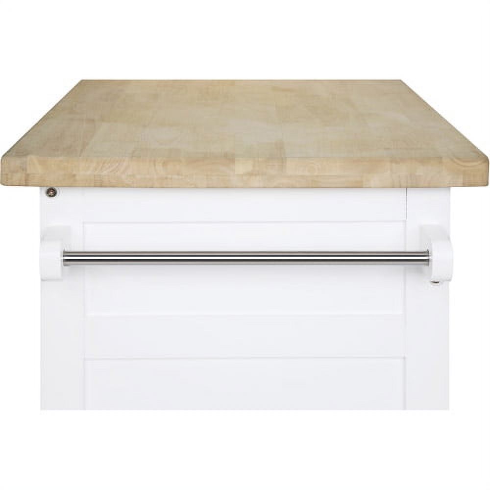 Mainstays Kitchen Island Cart with Drawer and Storage Shelves, White - image 5 of 18