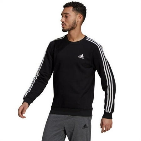 Adidas Classic Color 3 Stipes Crew Sweatshirt, Black, Medium