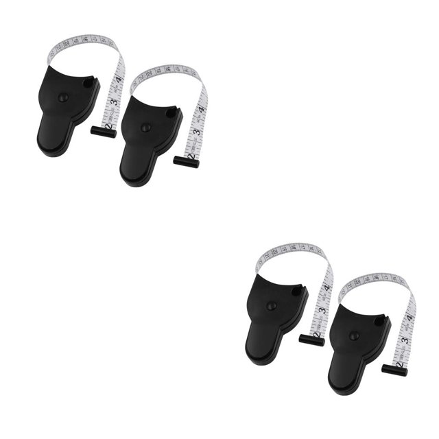 Billuyoard Cinta métrica telescópica automática para medir el cuerpo retráctil en forma de Y con mango de circunferencia del pecho calibrador 2 piezas/negro 2Conjunto
