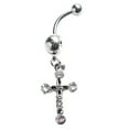 thumbnail image 4 of SmartBy Surgical Steel Cross Dangle Navel Button Bar Belly Ring Piercing Body Jewelry, 4 of 5