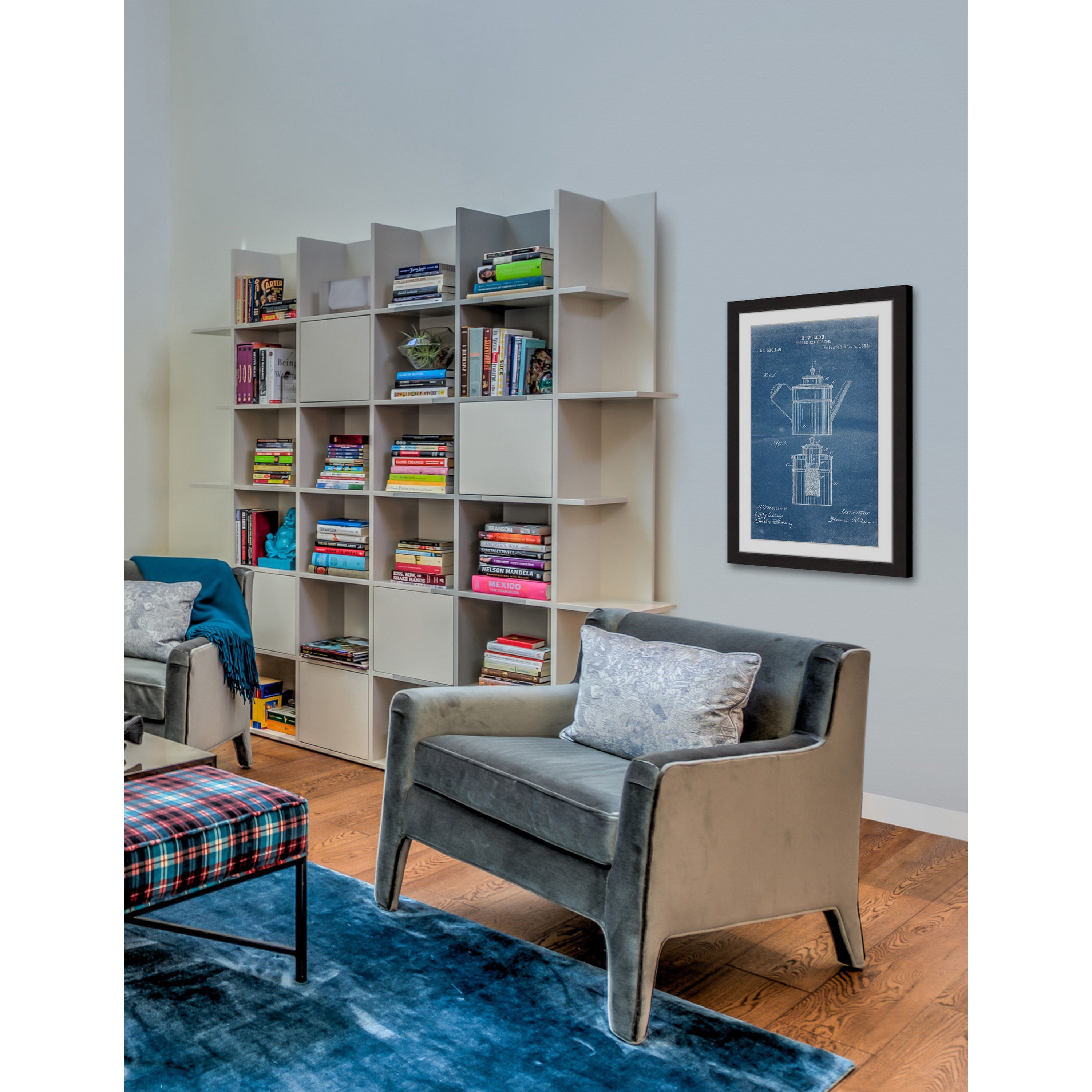 "Percolator 1894 Blueprint" Framed Painting Print