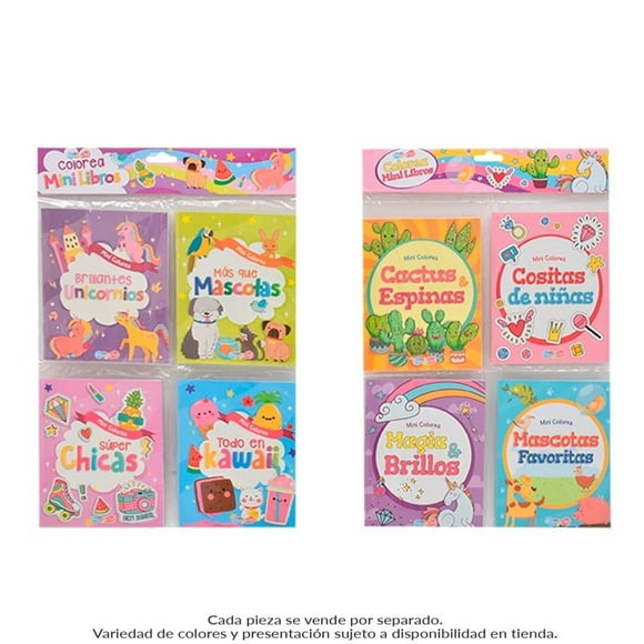 Libro para Colorear Prichos Minis Varios Colores con 4 pzas c/u