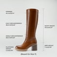 thumbnail image 2 of DREAM PAIRS Womens Knee-High Block Heel Boots with Round Toe and Smooth PU Upper, 2 of 5