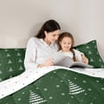 thumbnail image 5 of Feelyou Christmas Tree Queen Comforter Set for Child, Winter Snowflake Bedding Sets, Happy New Year Reversible Bedding Comforter Set, Breathable Home Decor, 3pcs, 5 of 8
