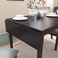 thumbnail image 6 of Dining Set Foldable Table with 4 Pieces Chairs, Smooth Surface Wood Dinette Set, Solid Acacia Wood Rectangular Breakfast Table with Solid Wood Legs for Dining Room, Living Room, Kitchen, Espresso, 6 of 8