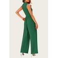 thumbnail image 6 of PRETTYGARDEN Womens Summer Jumpsuits Dressy Casual One Piece Outfits Sleeveless Mock Neck Wide Leg Pants Rompers with Pockets, 6 of 8