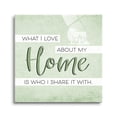 thumbnail image 1 of Love Home Who I Share With Mint House 12 x 12 Glass Wall Hanging Sign, 1 of 4