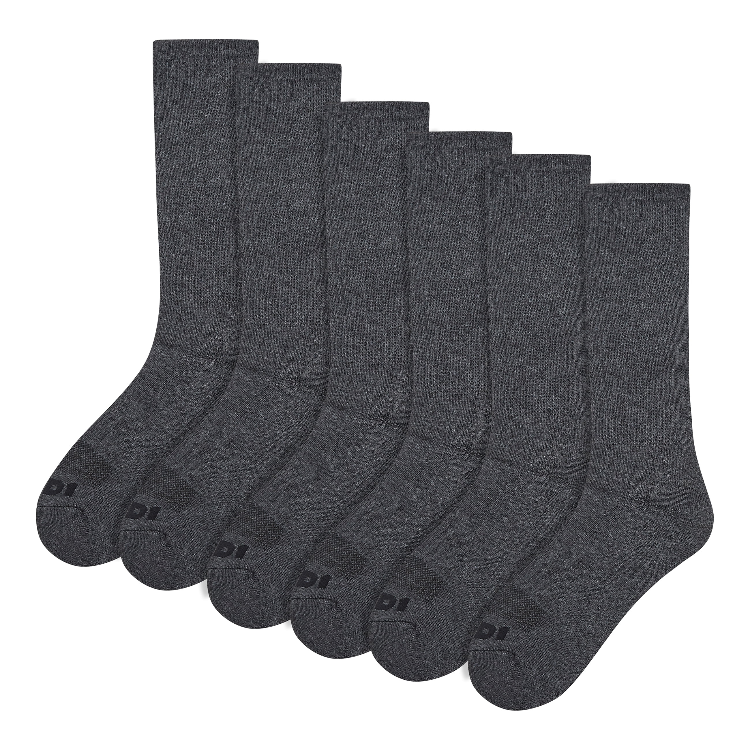 AND1 Men's Socks, Performance Cushion Crew Socks, 6-Pack