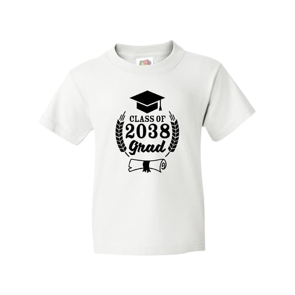 Inktastic Class of 2038 Grad with Diploma and Graduation Cap Youth T-Shirt