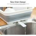thumbnail image 7 of Collapsible Dish Drying Rack Portable Dinnerware Drainer Organizer for Kitchen RV Campers Travel Trailer Space Saving Kitchen Storage Tray，White Gray, 7 of 7