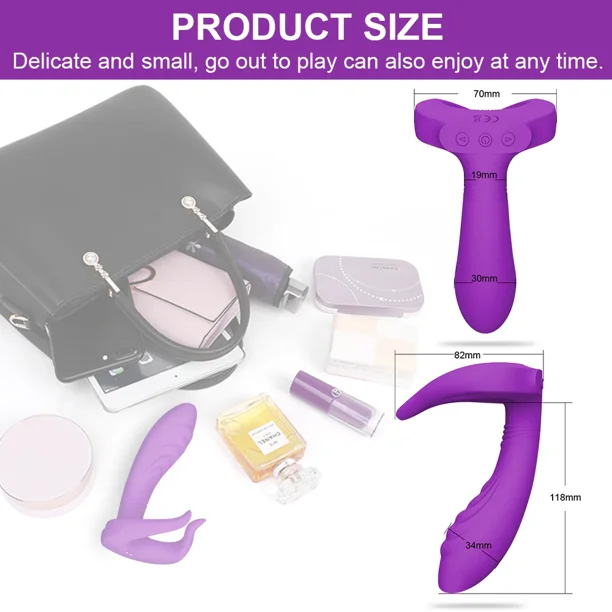 Wireless Remote Control Vibrator Female Double Penetration G Spot Stimulator Couples Sex Toys Purple