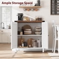 thumbnail image 4 of Small Storage Cabinet 2 Piece, Farmhouse Sideboard Buffet Cabinet with 2 Doors and Adjustable Shelves, Entryway Console Cabinets for Living Room, Dining Room, Kitchen, Hallway, 4 of 7