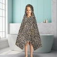 thumbnail image 6 of Black and Tan Leopard Print Hooded Bath Towel，50"x30" for Ages 3 To 12 Kids, Quick Dry Lightweight Soft Microfiber Hood Beach Towel Cover Up for Kids, 6 of 7