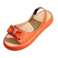 thumbnail image 2 of Samdudou Wedge Sandals for Women Open Toe Slingback Flatform Shoes Elegant Rhinestone Bowknot Embellished Slip On Casual Summer Beach Vacation Everyday Dressy Footwear, 2 of 9