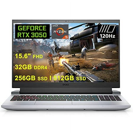 Dell G15 5515 Ryzen Edition Gaming 15 Laptop I 15.6" FHD 120Hz I AMD 6-Core Ryzen 5 5600H(>i7-10750H) I 32GB DDR4 256GB SSD + 512GB SSD I GeForce RTX 3050 4GB Graphic I Backlit Keyboard HDMI Win10