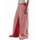thumbnail image 2 of Pantalones de Rayas de Tiro Bajo para Mujer, Estilo Bohemio, con Cordón Ajustable y Pernera . Rojo XL, 2 of 9