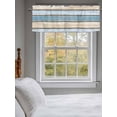 thumbnail image 3 of Blue Beige Wood Grain Curtain Valances for Windows, Vintage Country Style Window Valances, Window Treatment Rod Pocket Valance Curtains for Living Room/Kitchen/Bedroom/Bathroom, 54x18inch, 3 of 9