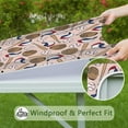 thumbnail image 6 of Pink Baseball Gear Pattern Square Fitted Tablecloth with Elastic Edge,Square Table Cover,Washable Elastic Table Cover for Home Kitchen Party Decor 36"x36", 6 of 6