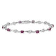 thumbnail image 3 of Auriga Fine Jewelry 14K White Gold White Sapphire and Ruby Bracelet 7inch for Women, 3 of 6