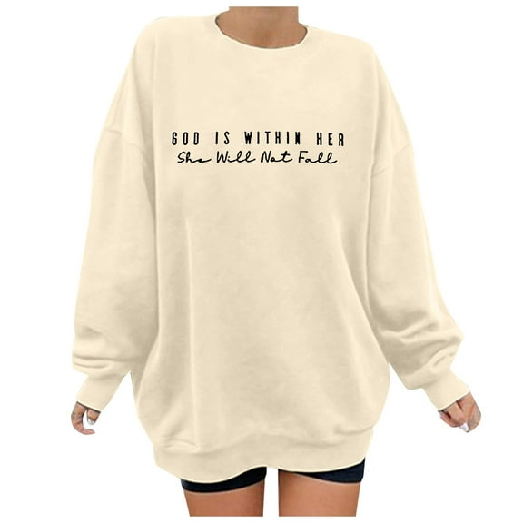 Women's Sweatshirts Letter Printed Long Sleeve Tops Y2K Cute Crewneck Pullover Fashion Outfits