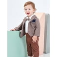 thumbnail image 3 of famuka Baby Boy Two Piece Suit Coat and Romper Outfit Infant Formal Suit Toddlers Wedding Tuxedo, 3 of 10