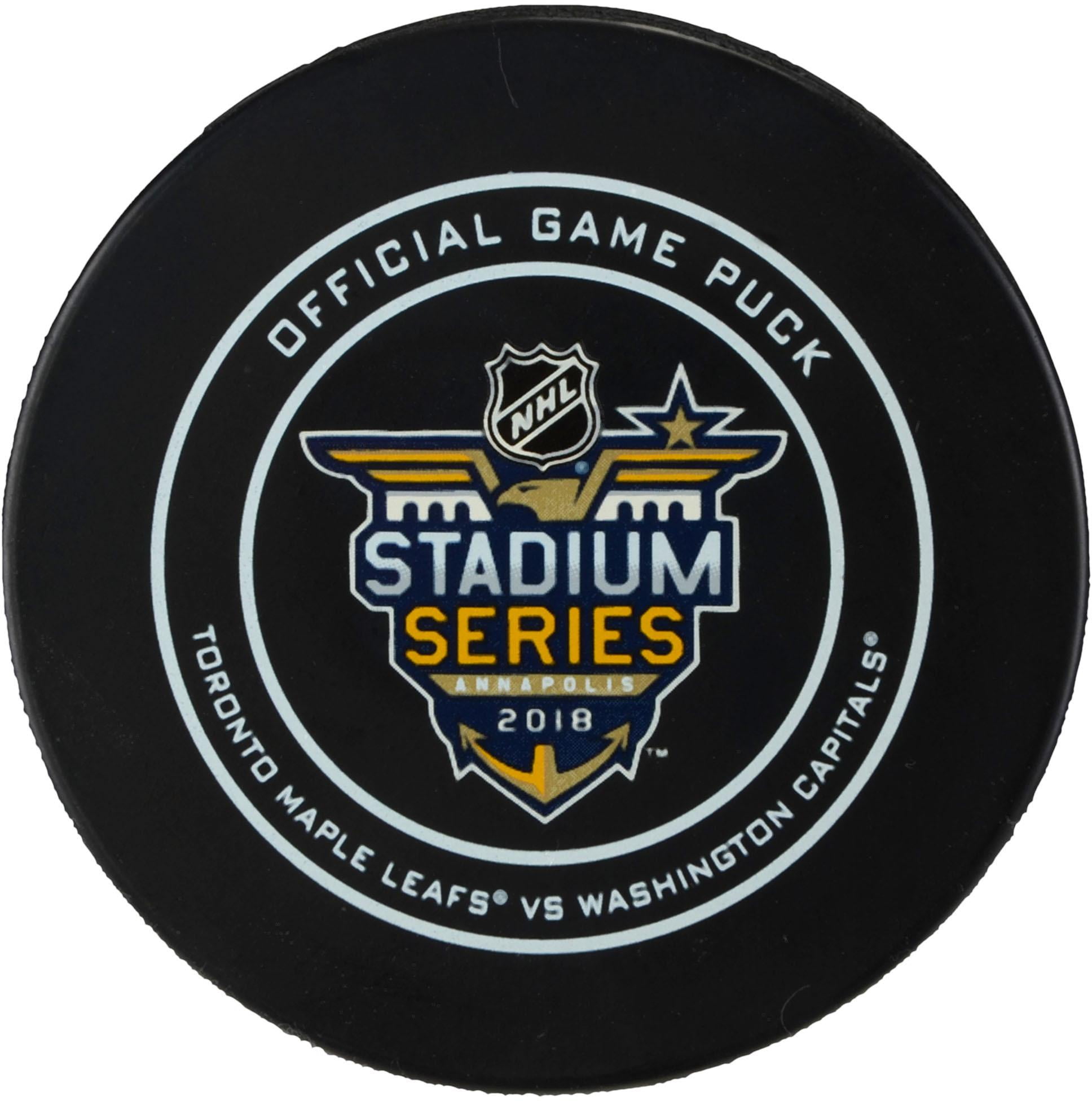 Washington Capitals vs. Toronto Maple Leafs 2018 NHL Stadium Series Unsigned Official Game Puck