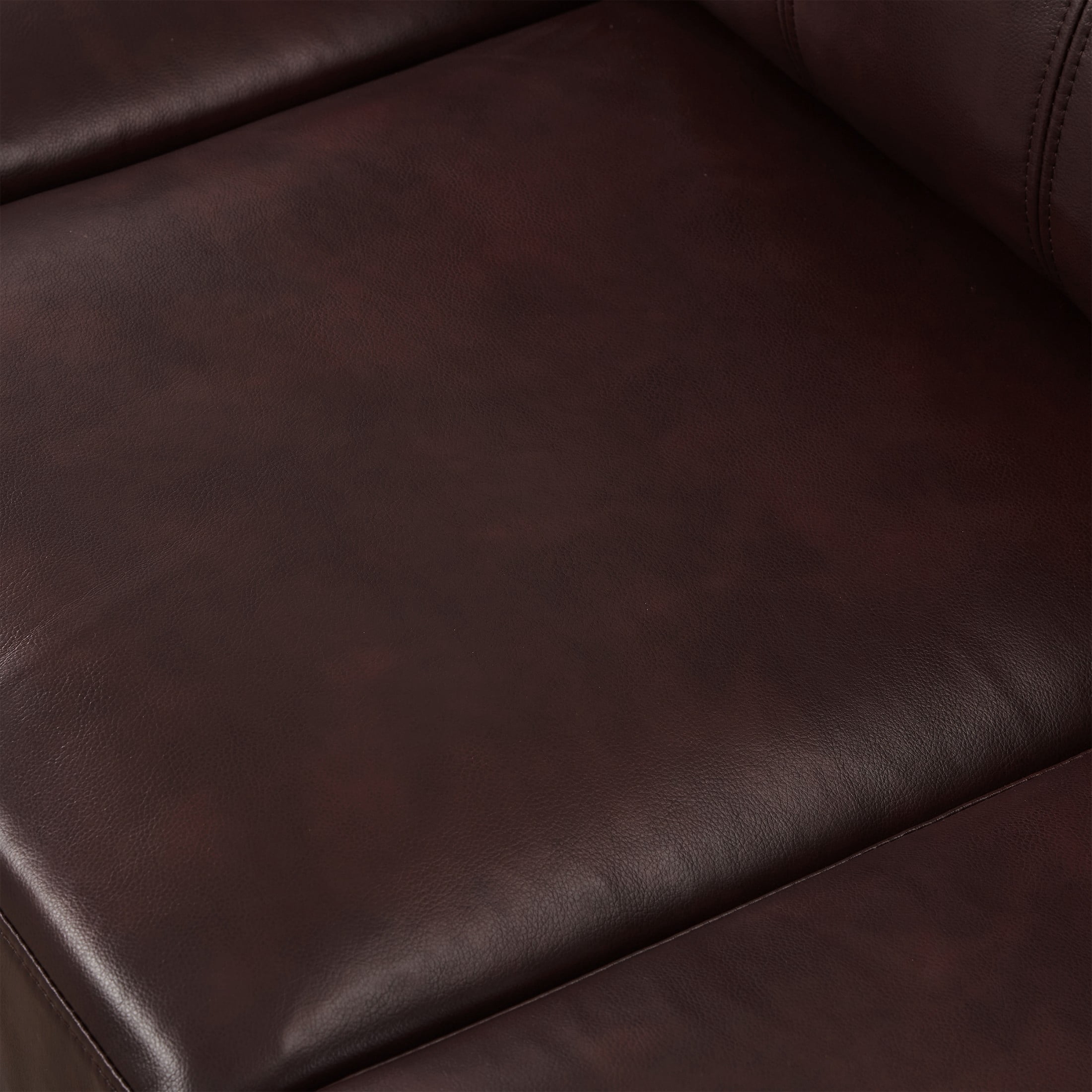 Aukfa 2-Piece PU Leather Sofa Set, Vintage 3-Seater Couch and Loveseat with Storage Space, Upholstered Living Room Furniture Set, Burgundy