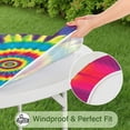 thumbnail image 5 of Rainbow Tie Dye Mandala Pattern Round Fitted Tablecloth with Elastic Edge,Dining Table Cover Waterproof,Outdoor Round Tablecloth for Camping,Dining,Indoor and Outdoor, 5 of 7