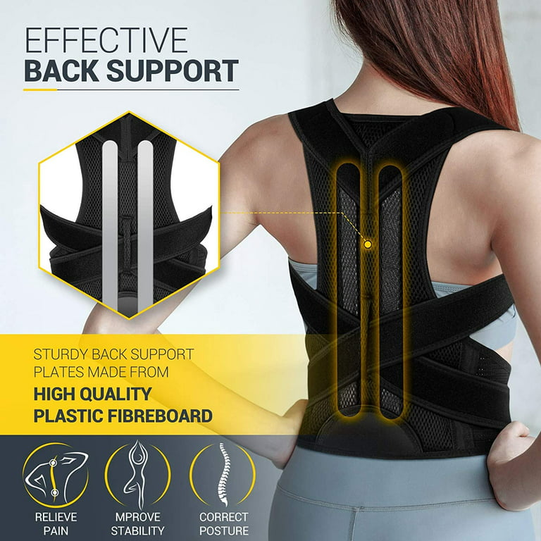 Aptoco Back Brace Compression Lumbar Support Belt with Metal Stays for Men  Women Lower Back Pain Relief Adjustable Posture Corrector Strap for