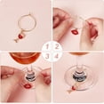 thumbnail image 4 of 24 marcadores de copas de vino esmaltados con forma de lazo floral. Anillos para identificar copas y vasos, ideales para catas de vino y fiestas., 4 of 6