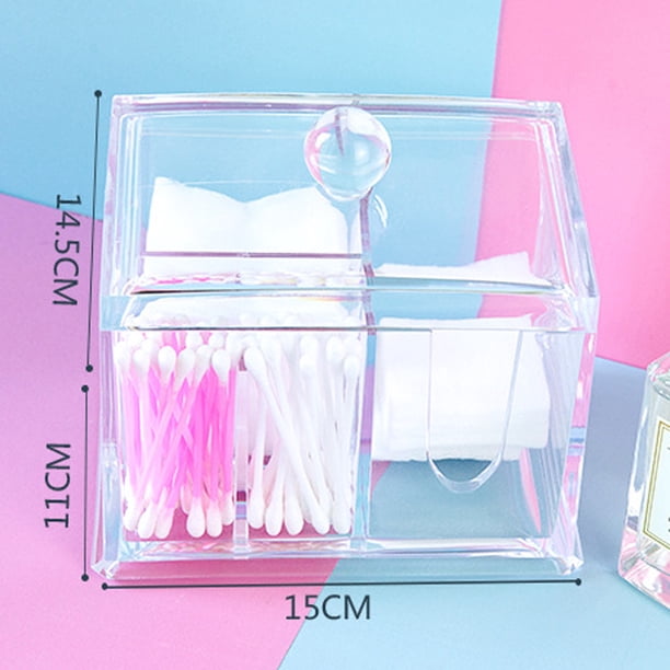 Organizador de almojas, almojas y cubiertas y algodón cosméticos y envases cosméticos Puff Cosméticos Puff Florbela Puff Florbela Puff Florbela Y Maquillaje Puff Pads Caja Lid algodón algodón esencial
