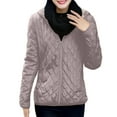 thumbnail image 5 of HAiming Quilted Jackets for Women Fleece Lined Long Sleeve Padded Coats Winter Casual Loose Warm Outwear with Pockets, 5 of 6