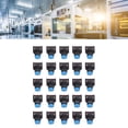 thumbnail image 4 of 25PCS BERM LA16 11DS J Push Button Switch, Red Squares Button Kit Self Locking Switches LED Light With Distribution Box 16mm 24V, For Automation Equipment DIY Application, 4 of 8
