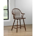 thumbnail image 2 of Sunset Trading Andrews 24" Windsor Wood Barstools with Arms in Brown (Set of 2), 2 of 2