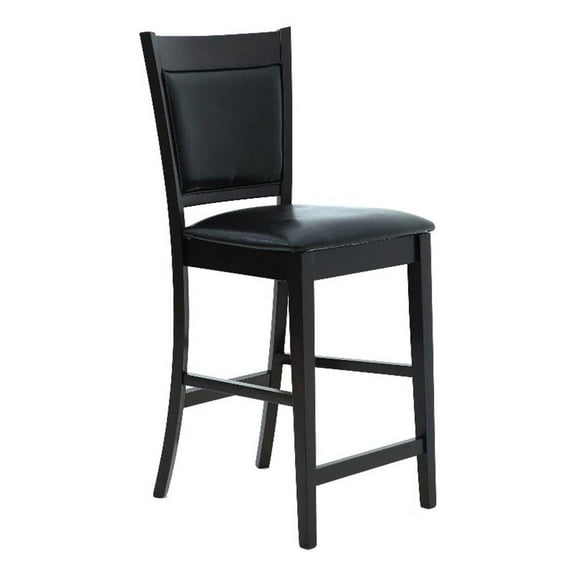 Jaden Upholstered Counter Height Stools Black and Espresso (Set of 2)