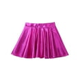 thumbnail image 3 of JanJean Girls Metallic Skater Skirt Athletic Shiny Holographic Flared Pleated Dance A-Line Mini Skort Rose 12, 3 of 7