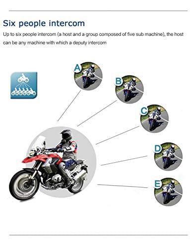 Single Vnetphone Motorcycle V6 Bluetooth Intercom 1200M Full Duplex Motorbike Snowmobile Helmet Skiing Communication Interphone Headset Waterproof 6 Riders 