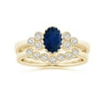 thumbnail image 4 of Angara Natural 0.85 Ct. Blue Sapphire with Diamond Vintage Inspired Ring in 14K Yellow Gold for Women (Ring Size: 12), 4 of 10