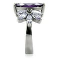 thumbnail image 4 of High polished (no plating) Stainless Steel Ring with AAA Grade CZ in Amethyst for Women Style TK085, 4 of 4