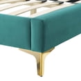 thumbnail image 6 of Modway Reagan Twin Performance Velvet Platform Bed in Teal, 6 of 10